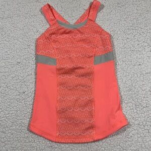 ivivva Lululemon Girl's Orange Stretch Racer-back Tank Top Sz 8